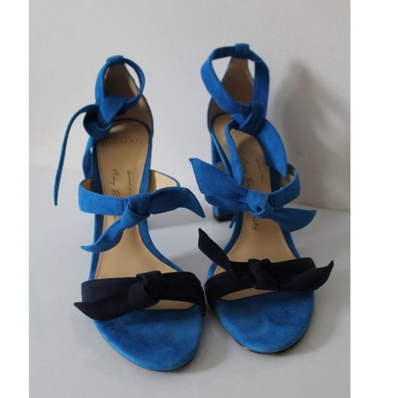 Alexandre Birman Lolita 90 Suede Block Sandal in Sapphire Night Shade Size US 6 - Picture 3 of 11